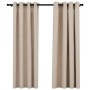 Cortinas opacas con ojales look de lino 2 pzas beige 140x175 cm de vidaXL, Cortinas y visillos - Ref: Foro24-321208, Precio: ...
