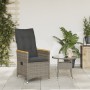 Sillón reclinable de jardín con cojines ratán sintético gris de , Sillas de jardín - Ref: Foro24-365644, Precio: 134,24 €, De...