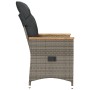 Sillón reclinable de jardín con cojines ratán sintético gris de , Sillas de jardín - Ref: Foro24-365644, Precio: 134,24 €, De...