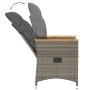 Sillón reclinable de jardín con cojines ratán sintético gris de , Sillas de jardín - Ref: Foro24-365644, Precio: 134,24 €, De...