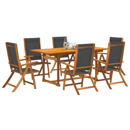 Juego comedor de jardín 7 pzas madera maciza acacia y textileno de , Conjuntos de jardín - Ref: Foro24-3279269, Precio: 707,6...