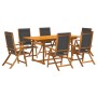 Juego comedor de jardín 7 pzas madera maciza acacia y textileno de , Conjuntos de jardín - Ref: Foro24-3279269, Precio: 707,6...