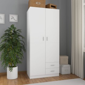 Armario de madera de ingeniería blanco 80x52x180 cm de , Armarios roperos - Ref: Foro24-800639, Precio: 227,19 €, Descuento: %