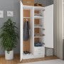 Armario de madera de ingeniería blanco 80x52x180 cm de , Armarios roperos - Ref: Foro24-800639, Precio: 227,19 €, Descuento: %