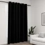 Cortina opaca con ojales look de lino negro 290x245 cm de vidaXL, Cortinas y visillos - Ref: Foro24-321155, Precio: 52,49 €, ...