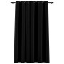 Cortina opaca con ojales look de lino negro 290x245 cm de vidaXL, Cortinas y visillos - Ref: Foro24-321155, Precio: 58,30 €, ...