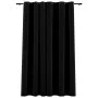 Cortina opaca con ojales look de lino negro 290x245 cm de vidaXL, Cortinas y visillos - Ref: Foro24-321155, Precio: 52,49 €, ...