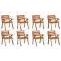 Sillas de jardín 8 uds madera maciza de teca con cojines de , Sillas de jardín - Ref: Foro24-3075201, Precio: 771,30 €, Descu...