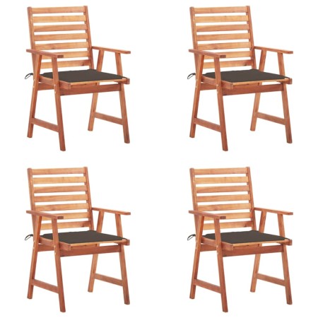 Sillas comedor de jardín y cojines 4 uds madera maciza acacia de , Sillas de jardín - Ref: Foro24-3078328, Precio: 315,00 €, ...