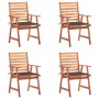 Sillas comedor de jardín y cojines 4 uds madera maciza acacia de , Sillas de jardín - Ref: Foro24-3078328, Precio: 315,00 €, ...