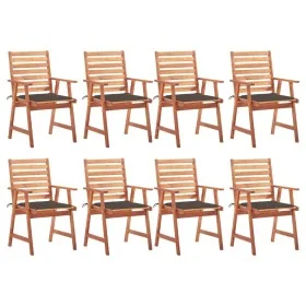 Sillas comedor de jardín y cojines 8 uds madera maciza acacia de , Sillas de jardín - Ref: Foro24-3078382, Precio: 555,34 €, ...