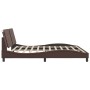 Estructura cama con luces LED cuero sintético marrón 200x200 cm de , Camas y somieres - Ref: Foro24-3214133, Precio: 212,25 €...