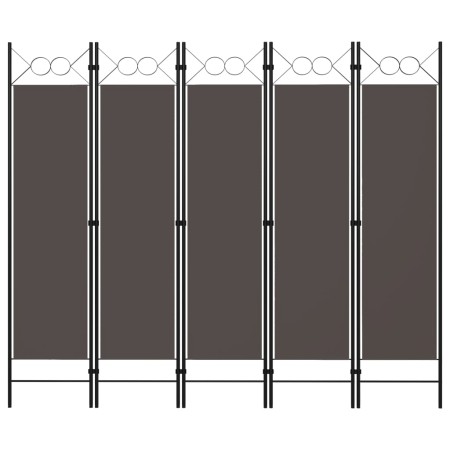 Biombo divisor de 5 paneles gris antracita 200x180 cm de vidaXL, Divisores de ambientes - Ref: Foro24-320709, Precio: 48,19 €...