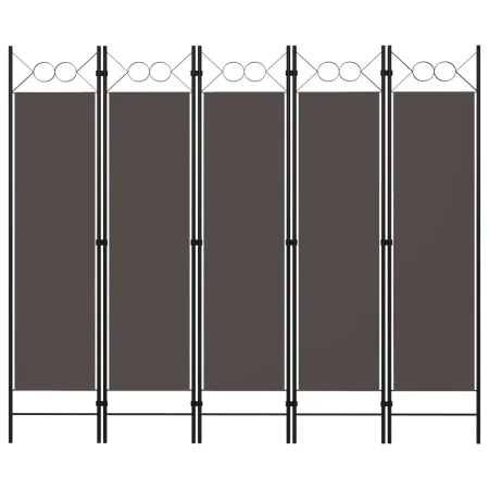 Biombo divisor de 5 paneles gris antracita 200x180 cm de vidaXL, Divisores de ambientes - Ref: Foro24-320709, Precio: 47,34 €...