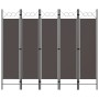 Biombo divisor de 5 paneles gris antracita 200x180 cm de vidaXL, Divisores de ambientes - Ref: Foro24-320709, Precio: 48,19 €...