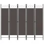 Biombo divisor de 5 paneles gris antracita 200x180 cm de vidaXL, Divisores de ambientes - Ref: Foro24-320709, Precio: 47,34 €...