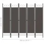 Biombo divisor de 5 paneles gris antracita 200x180 cm de vidaXL, Divisores de ambientes - Ref: Foro24-320709, Precio: 47,34 €...