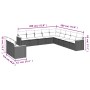 Set de sofás de jardín 11 pzas y cojines ratán sintético negro en Conjuntos de jardín | Comprar online en Foru.es