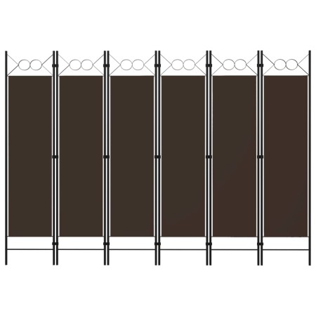 Biombo divisor de 6 paneles marrón 240x180 cm de vidaXL, Divisores de ambientes - Ref: Foro24-320712, Precio: 57,89 €, Descue...