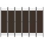 Biombo divisor de 6 paneles marrón 240x180 cm de vidaXL, Divisores de ambientes - Ref: Foro24-320712, Precio: 57,89 €, Descue...