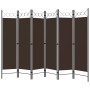 Biombo divisor de 6 paneles marrón 240x180 cm de vidaXL, Divisores de ambientes - Ref: Foro24-320712, Precio: 57,89 €, Descue...