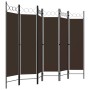 Biombo divisor de 6 paneles marrón 240x180 cm de vidaXL, Divisores de ambientes - Ref: Foro24-320712, Precio: 57,89 €, Descue...