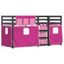 Litera con cortinas madera maciza de pino rosa 90x200 cm de , Camas y somieres - Ref: Foro24-3283870, Precio: 236,33 €, Descu...