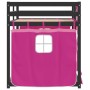 Litera con cortinas madera maciza de pino rosa 90x200 cm de , Camas y somieres - Ref: Foro24-3283870, Precio: 236,33 €, Descu...