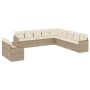 Set de sofás de jardín 11pzas con cojines ratán sintético beige en Conjuntos de jardín | Comprar online en Foru.es