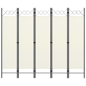 Biombo divisor de 5 paneles blanco 200x180 cm de vidaXL, Divisores de ambientes - Ref: Foro24-320707, Precio: 48,61 €, Descue...