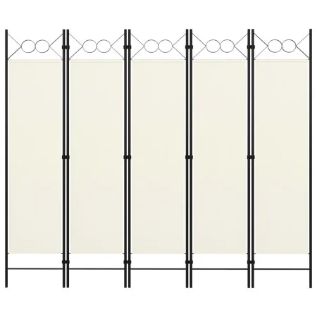Biombo divisor de 5 paneles blanco 200x180 cm de vidaXL, Divisores de ambientes - Ref: Foro24-320707, Precio: 47,35 €, Descue...