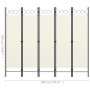 Biombo divisor de 5 paneles blanco 200x180 cm de vidaXL, Divisores de ambientes - Ref: Foro24-320707, Precio: 48,61 €, Descue...