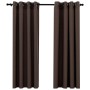 Cortinas opacas ojales look de lino 2 pzas gris topo 140x175 cm de vidaXL, Cortinas y visillos - Ref: Foro24-321200, Precio: ...