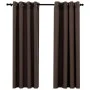Linen look blackout eyelet curtains 2 pieces taupe 140x175 cm by vidaXL, Curtains and curtains - Ref: Foro24-321200, Price: 4...