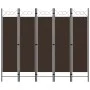 Biombo divisor de 5 paneles marrón 200x180 cm de vidaXL, Divisores de ambientes - Ref: Foro24-320708, Precio: 49,51 €, Descue...