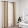 Cortinas opacas ojales look de lino 2 pzas beige 140x225 cm de vidaXL, Cortinas y visillos - Ref: Foro24-321209, Precio: 55,5...