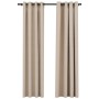 Cortinas opacas ojales look de lino 2 pzas beige 140x225 cm de vidaXL, Cortinas y visillos - Ref: Foro24-321209, Precio: 55,5...