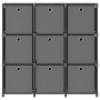Estantería de 9 cubos con cajas de tela gris 103x30x107,5 cm en Librerías y estanterías | Comprar online en Foru.es