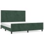 Estructura cama con cabecero terciopelo verde oscuro 180x200 cm de , Camas y somieres - Ref: Foro24-3125650, Precio: 304,92 €...