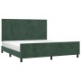 Estructura cama con cabecero terciopelo verde oscuro 180x200 cm de , Camas y somieres - Ref: Foro24-3125650, Precio: 304,92 €...