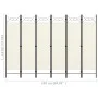 Biombo divisor de 6 paneles blanco 240x180 cm de vidaXL, Divisores de ambientes - Ref: Foro24-320711, Precio: 56,06 €, Descue...