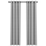 Cortinas opacas con ojales look de lino 2 pzas gris 140x225 cm de vidaXL, Cortinas y visillos - Ref: Foro24-321169, Precio: 4...