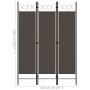 Biombo divisor de 3 paneles gris antracita 120x180 cm de vidaXL, Divisores de ambientes - Ref: Foro24-320701, Precio: 32,63 €...