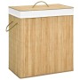 Cesto de ropa sucia de bambú 2 secciones 100 l de vidaXL, Cestas para ropa - Ref: Foro24-320740, Precio: 38,38 €, Descuento: %