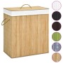 Cesto de ropa sucia de bambú 2 secciones 100 l de vidaXL, Cestas para ropa - Ref: Foro24-320740, Precio: 38,38 €, Descuento: %