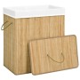 Cesto de ropa sucia de bambú 2 secciones 100 l de vidaXL, Cestas para ropa - Ref: Foro24-320740, Precio: 38,38 €, Descuento: %