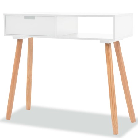 Mesa consola de madera maciza de pino blanca 80x30x72 cm en Mesas auxiliares | Comprar online en Foru.es