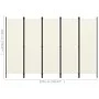 Biombo divisor de 5 paneles blanco 250x180 cm de vidaXL, Divisores de ambientes - Ref: Foro24-320723, Precio: 49,39 €, Descue...