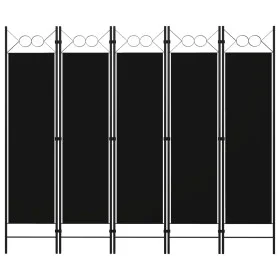 Biombo divisor de 5 paneles negro 200x180 cm de vidaXL, Divisores de ambientes - Ref: Foro24-320710, Precio: 49,45 €, Descuen...