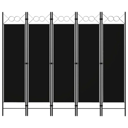 Biombo divisor de 5 paneles negro 200x180 cm de vidaXL, Divisores de ambientes - Ref: Foro24-320710, Precio: 50,40 €, Descuen...